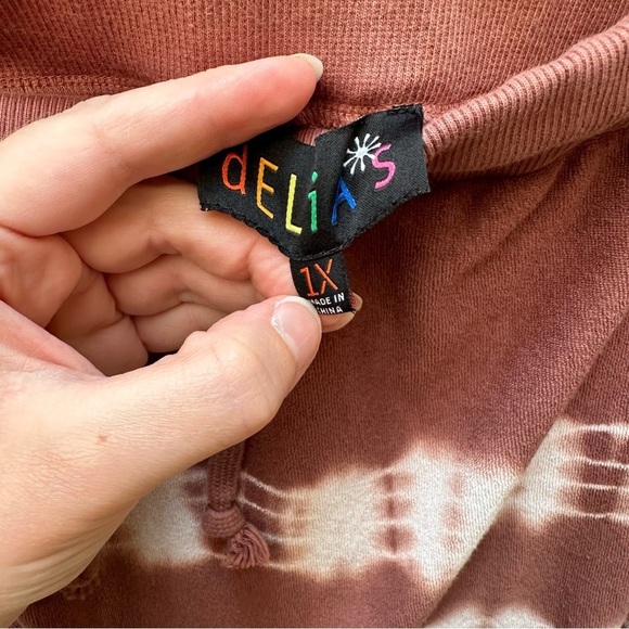 Delia’s Plus Size Mahogany Red Tie Dye Stretch Mini Skirt 1X - Picture 4 of 7